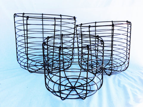 Heavy Round wire baskets set of 3