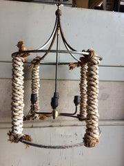 4 Cluster White Wash Rope Light-R