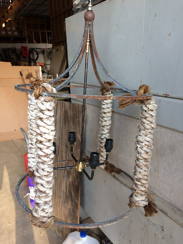 4 Cluster White Wash Rope Light-R